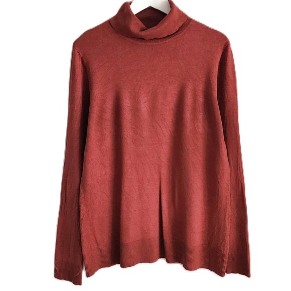 Reitmans rusty orange turtleneck sweater - Picture 2 of 9